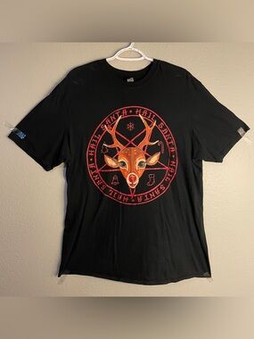 Hail Santa Men’s XL Black Gildan Christmas Shirt Cotton Graphic Tee Shirt